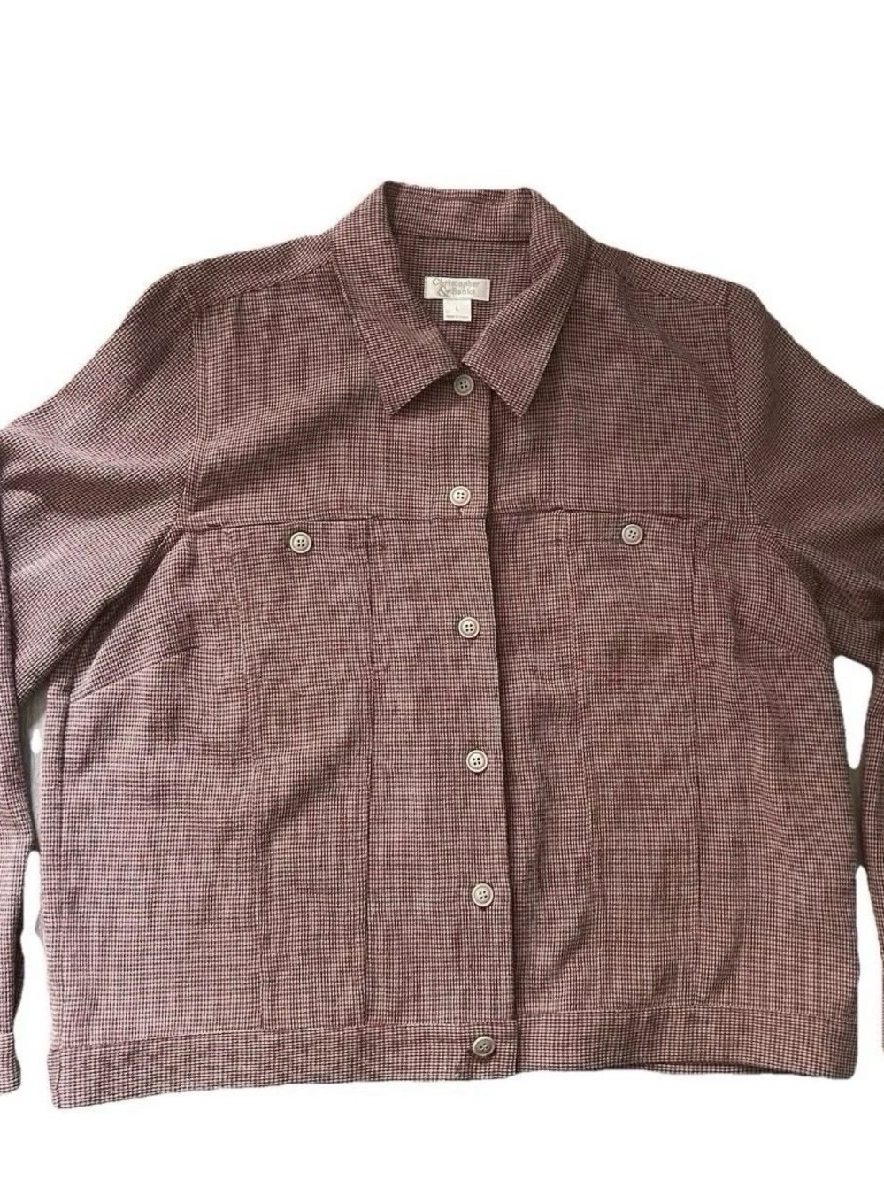 Men’s Christopher And Banks Plaid Button Down Shirt Size Large